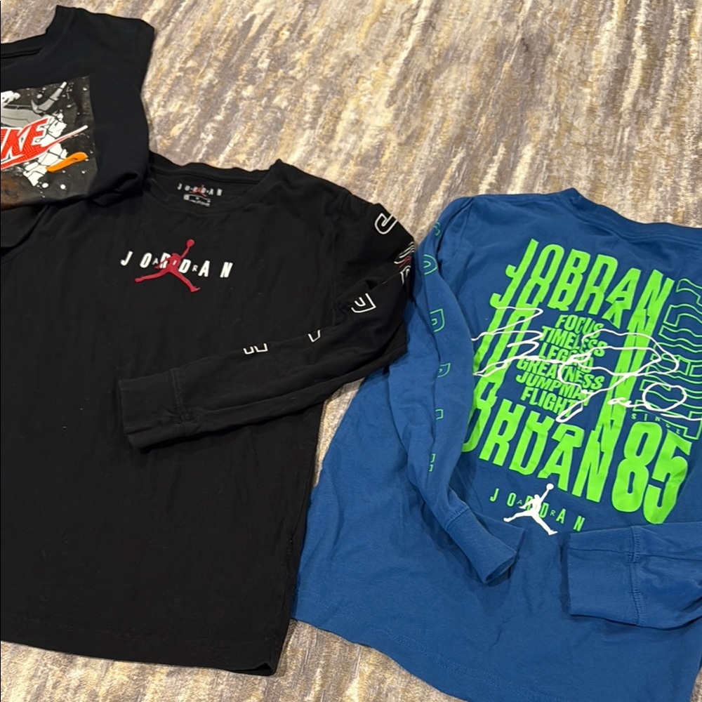 Jordan’s long sleeve tees two long sleeve and short sleeve size 10/12cotton rare